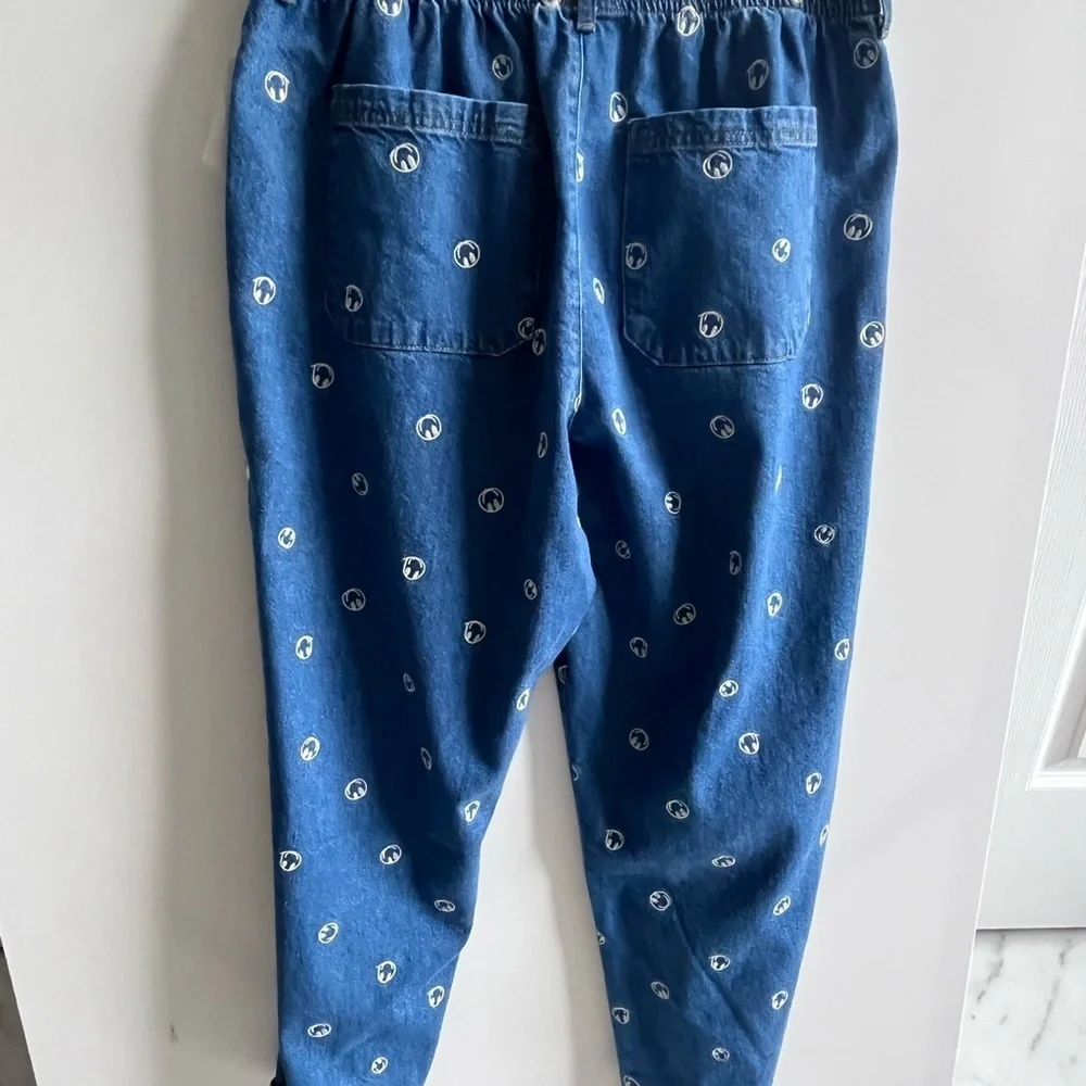 Urban Outfitters Smile Embroidered Denim Beach Pants New no tag